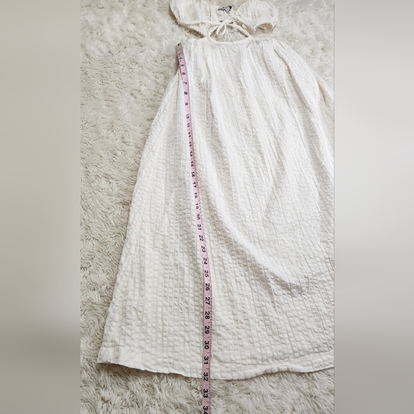 Madewell White Cotton Cutout Bandeau Halter Midi Beach Sundress, Size Small - Picture 12 of 16